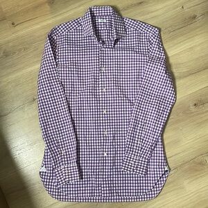 Barba Napoli Purple Check Dress Shirt.‎ Size 16.5. Excellent Condition!